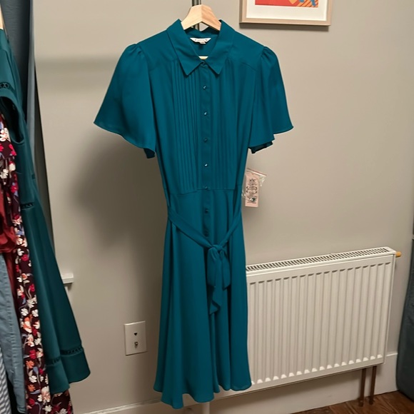 Teal Nanette Lepore Collared Dress - Picture 1 of 5